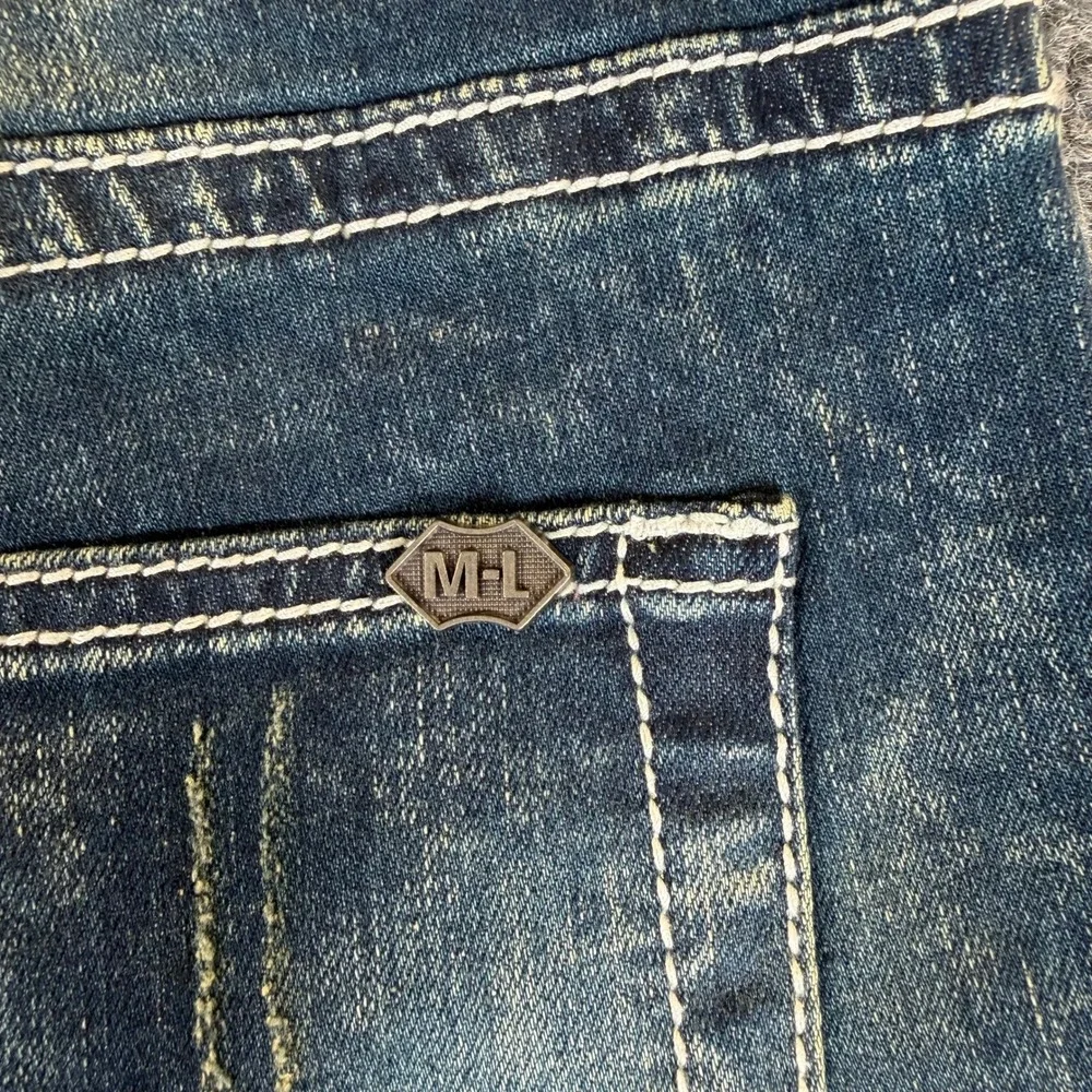 Noblezen Collection Mens Slim Straight Jeans Blue Distressed‎ W40 L32 NEW